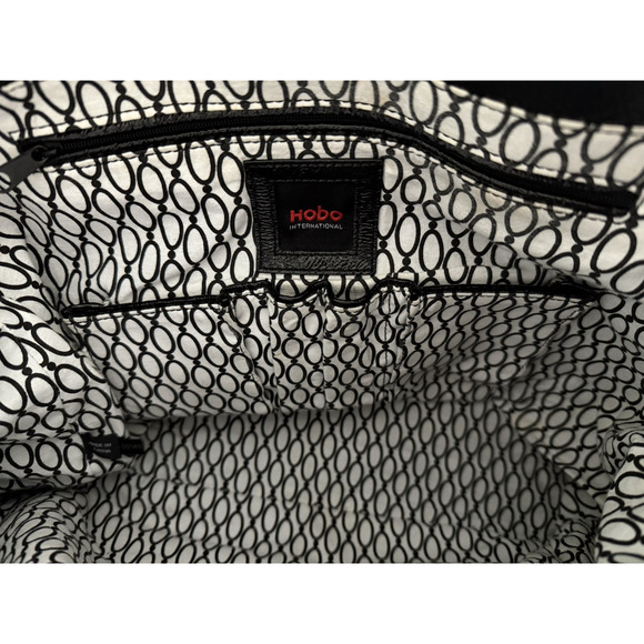 HOBO Black Patent Leather Large Double Handle Purse Magnetic Closure Pockets - Picture 9 of 16